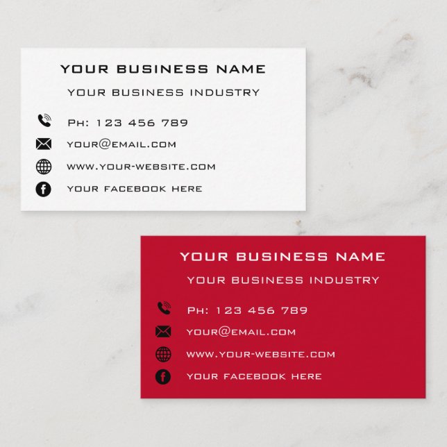 Custom Company Info Personalized Your Business Calling Card (Front/Back)