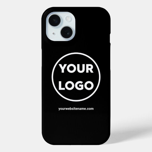 Custom Company Logo and Business Website on Black Case-Mate iPhone Case (Back)