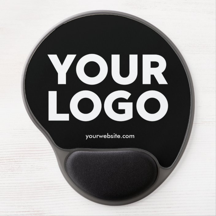 Custom Company Logo and Business site on Black Gel Mouse Pad Zazzle.ca