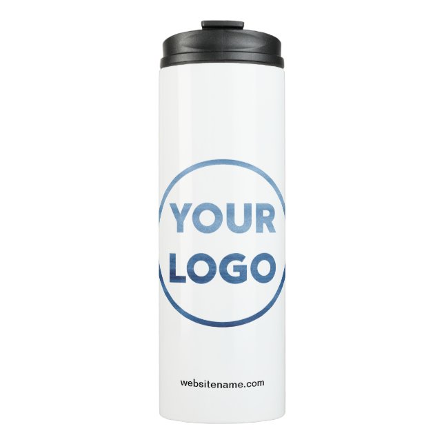 Custom Company Logo and Business Website Thermal Tumbler (Front)