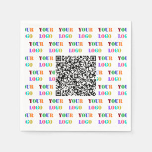 Custom Company Logo and QR Code Business Napkins