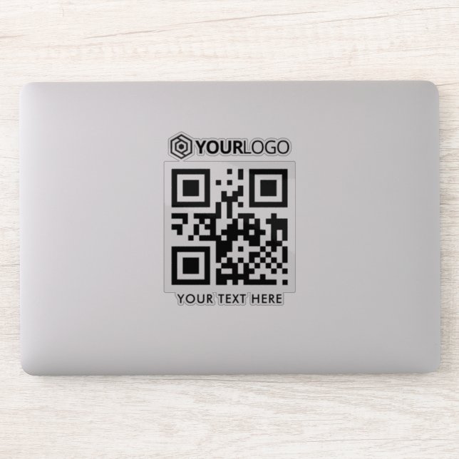 Custom Company Logo and QR Code Cut Vinyl Sticker (Computer)