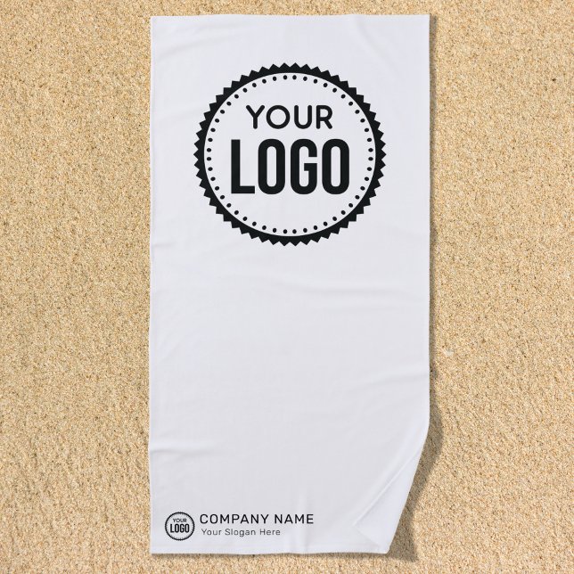Custom Company Logo And Slogan With Promotional Beach Towel (Creator Uploaded)