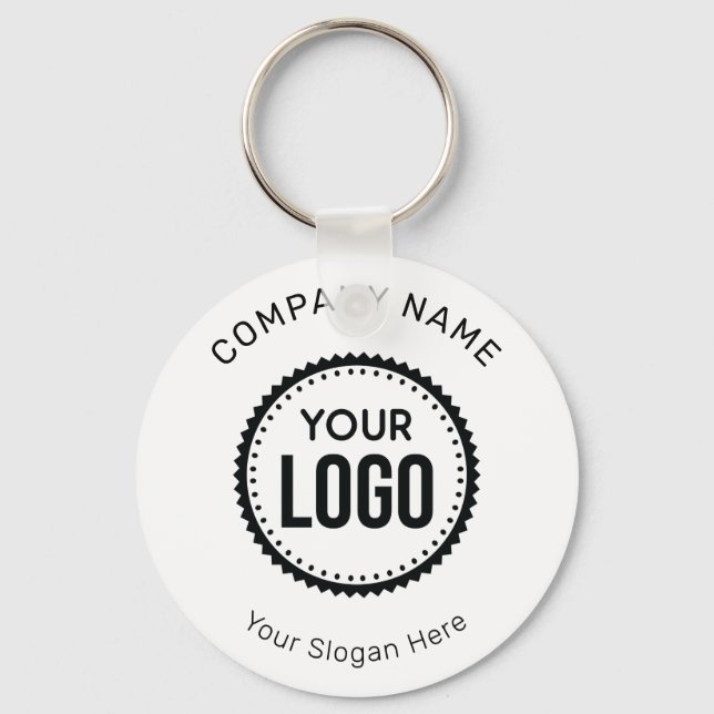 Custom Company Logo And Slogan With Promotional Keychain (Front)