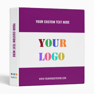 Custom Company Logo and Text Binder Your Colours