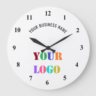 Custom Company Logo and Text Branded Clock Example