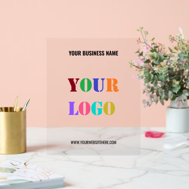 Custom Company Logo and Text Business Acrylic Sign (Wedding)