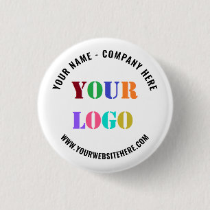 Custom Company Logo and Text Business Button Gift