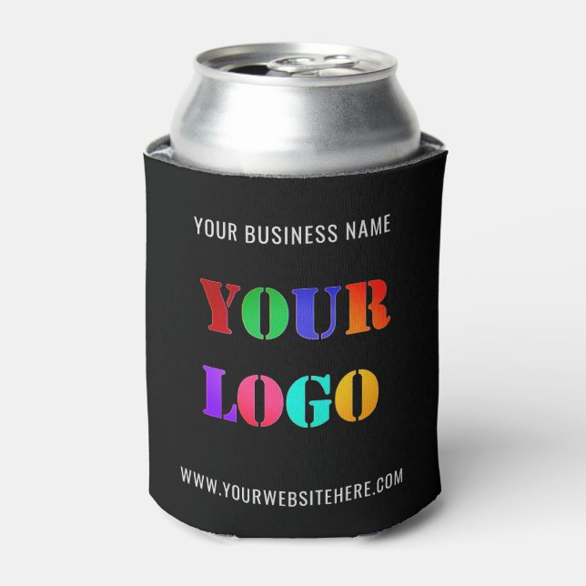 Custom Company Logo and Text Business Can Cooler (Can Front)
