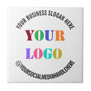 Custom Company Logo and Text Business Ceramic Tile