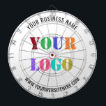 Custom Company Logo and Text Business Dart Board<br><div class="desc">Custom Colours and Fonts - Design Your Own Personalized Dartboards with Your Company Logo and Name Website or Custom Text Business Promotional or Modern Personal Dart Board / Gift - Make Unique Your Own Design - Add Your Logo - Image - Photo or QR Code / and Name - Text...</div>