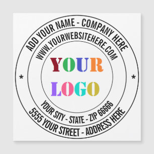Custom Company Logo and Text Business Gift Magnet