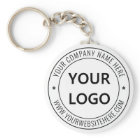 Custom Company Logo and Text Business Keychain