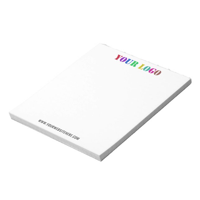 Custom Company Logo and Text Business Notepad (Rotated)