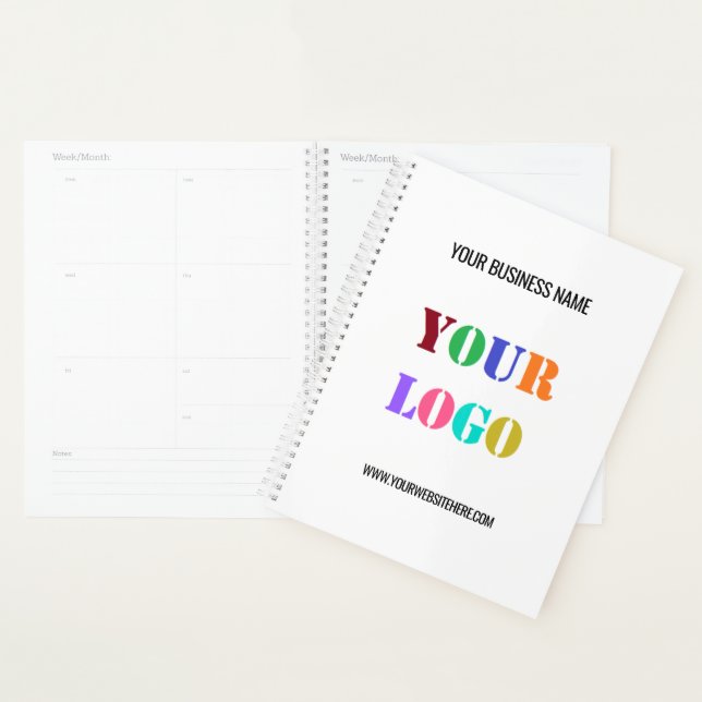 Custom Company Logo and Text Business Planner (Display)