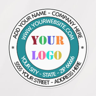 Custom Company Logo and Text Business Stamp Labels