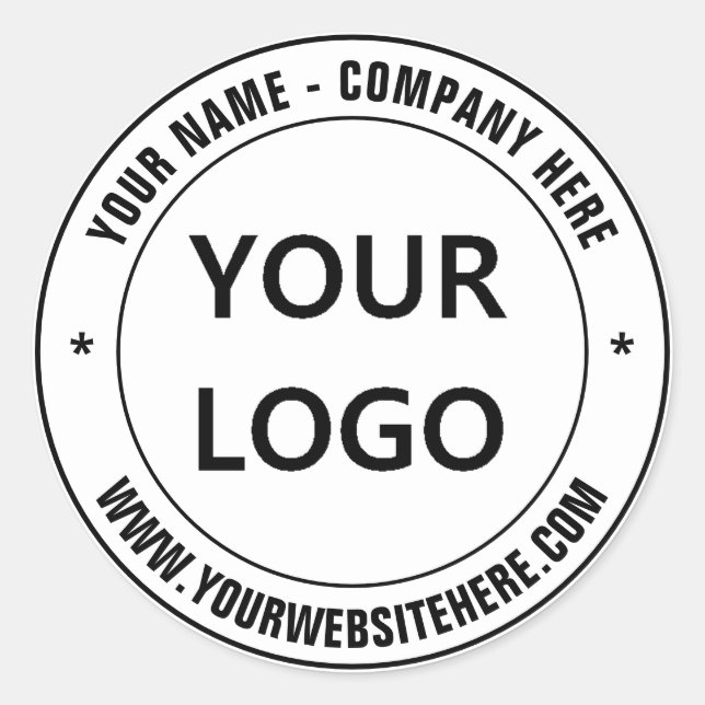 Custom Company Logo and Text Business Sticker (Front)