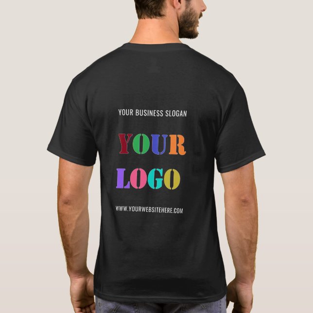 Custom Company Logo and Text Business T-Shirt (Back)