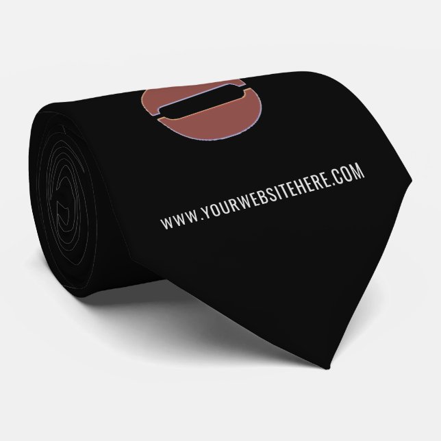 Custom Company Logo and Text Business Tie Template (Rolled)