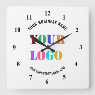 Custom Company Logo and Text Business Wall Clock