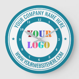 Custom Company Logo and Text Clock - Choose Colour