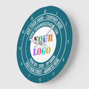 Custom Company Logo and Text Clock Template