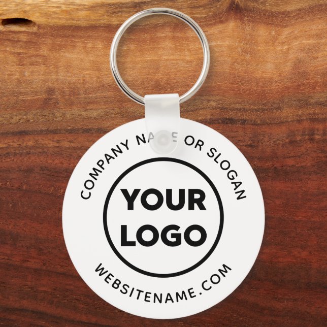 Custom Company Logo and Text Corporate Swag Keychain (Front)