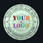 Custom Company Logo and Text Dart Board Gift<br><div class="desc">Custom Colours and Font - Personalized Dart Board with Your Company Logo Name Website or Custom Text Promotional Business Dartboards Gift - Add Your Logo - Image or QR Code - Photo / Name - Company / Website - Information / More - Resize and move or remove and add elements...</div>