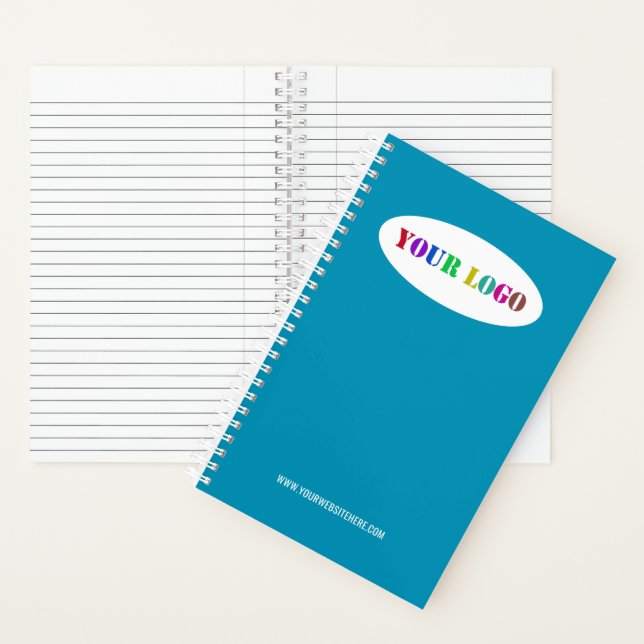 Custom Company Logo and Text Notebook Your Colours (Inside)
