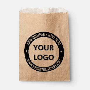 Custom Company Logo and Text Paper Favour Bag