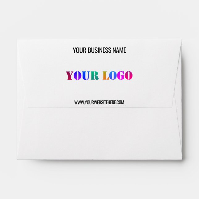 Custom Company Logo and Text Personalized Envelope (Back (Top Flap))