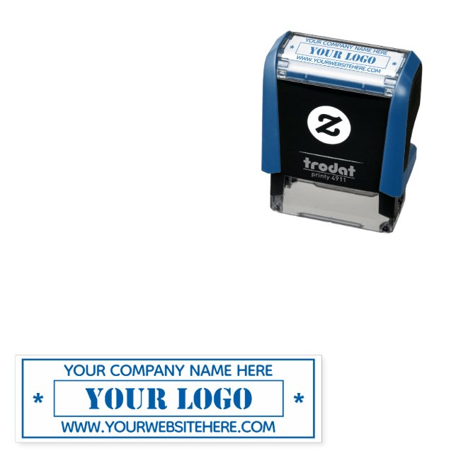 Custom Company Logo and Text Personalized Stamp (In Situ)