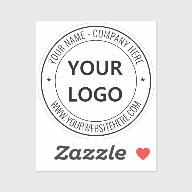 Custom Company Logo and Text Personalized Sticker (Sheet)