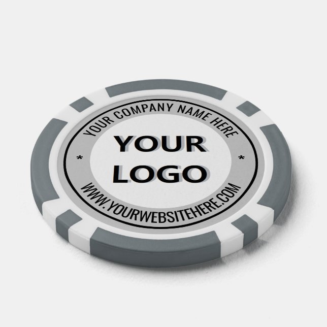 Custom Company Logo and Text Poker Chips Template (Single)