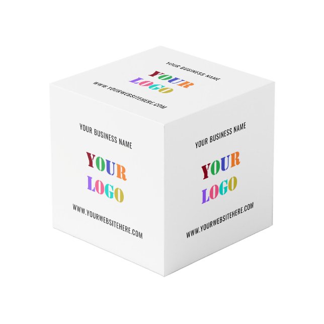 Custom Company Logo and Text Promotional Cube (Front Angled)