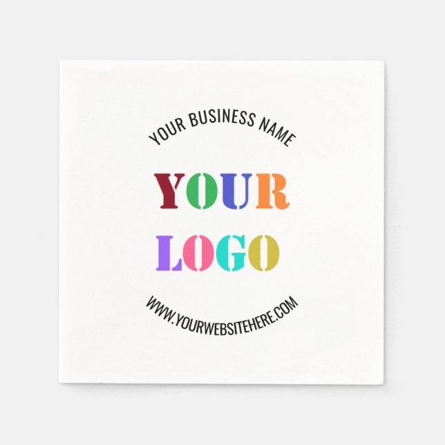 Custom Company Logo and Text Promotional Napkins (Front)