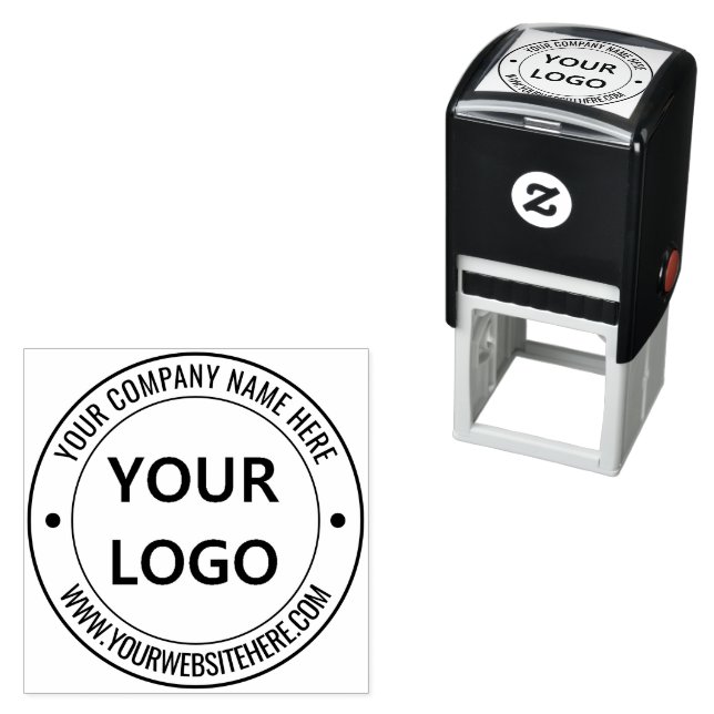 Custom Company Logo and Text Round Stamp (In Situ)