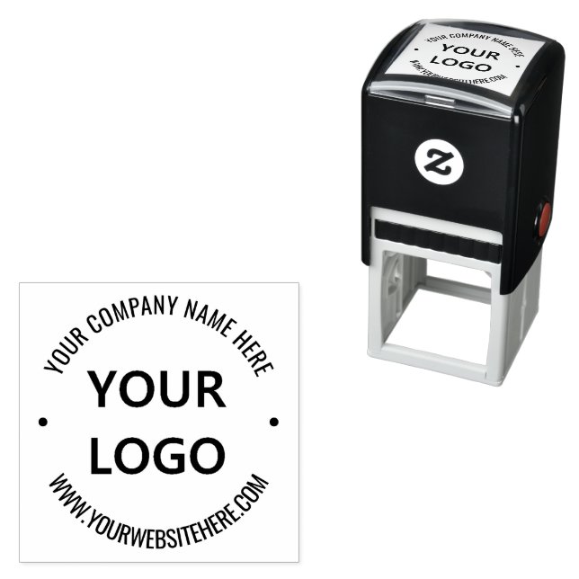Custom Company Logo and Text Round Stamp Template (In Situ)