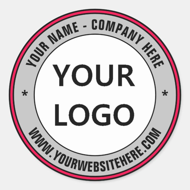 Custom Company Logo and Text Sticker Choose Colour (Front)