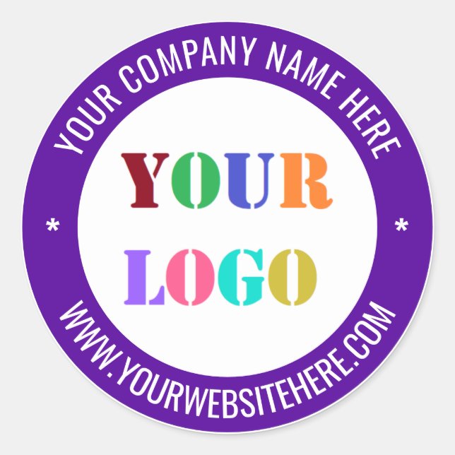 Custom Company Logo and Text Sticker Your Colours (Front)