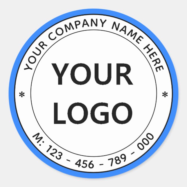 Custom Company Logo and Text Stickers Template (Front)