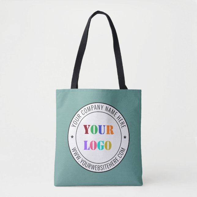 Custom Company Logo and Text Tote Bag Choose Colou (Front)