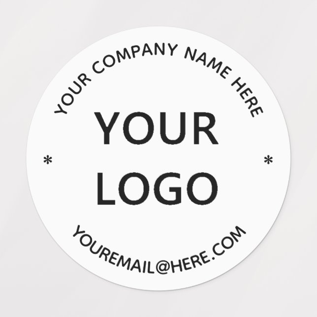 Custom Company Logo and Text Your Business Labels (Design 1)