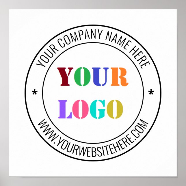 Custom Company Logo and Text Your Business Poster (Front)