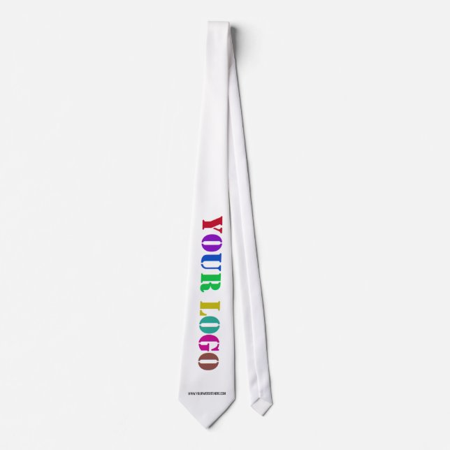Custom Company Logo and Text Your Business Tie (Front)