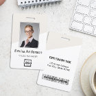 Custom Company Logo Bar Code Employee Photo Beige