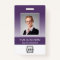 Custom Company Logo Bar Code Employee Photo Purple