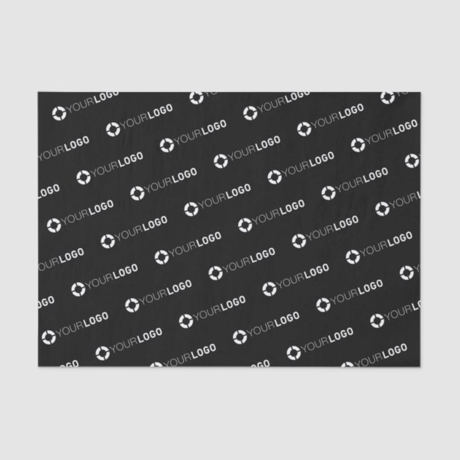 Custom company logo black branded tissue paper (Front)