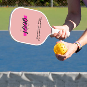 Custom Company Logo blush pink Business Corporate  Pickleball Paddle