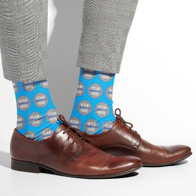 Custom Company Logo Business Blue Socks (Creator Uploaded)